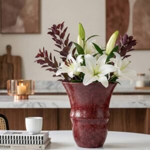 Vase en céramique  " Modèle V long ondulé "– Hauteur 40 cm