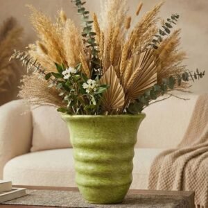 Vase en céramique  " Modèle V long ondulé "– Hauteur 40 cm