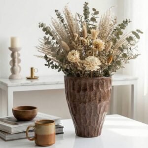 Vase en céramique  " Modèle V long ondulé "– Hauteur 40 cm